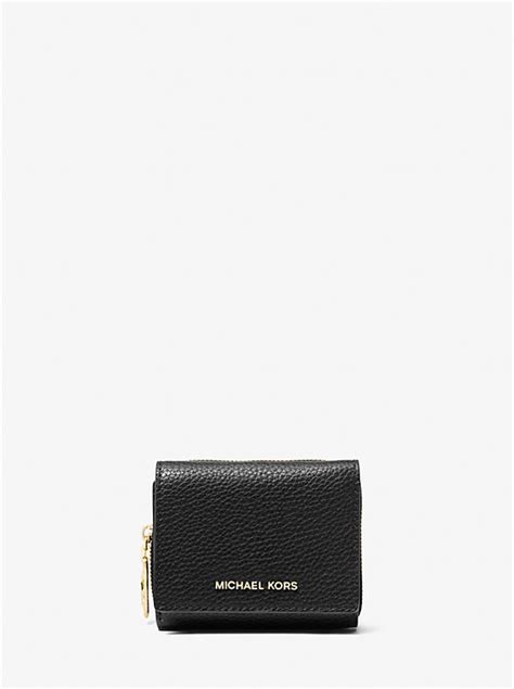 pebbled leather tri-fold wallet michael kors|pebbled leather wallet.